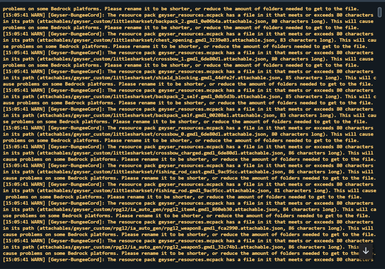 exceeds 80 characters in its path · Issue #3692 · GeyserMC/Geyser · GitHub
