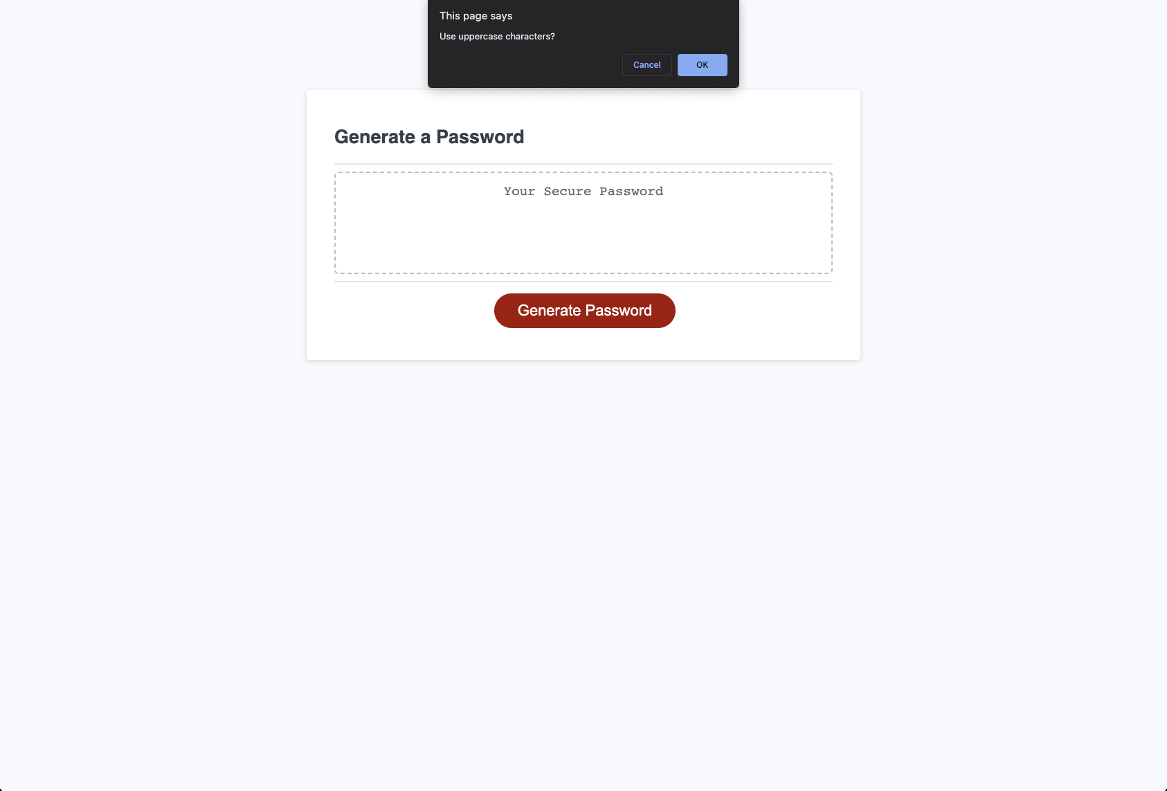 GitHub - kgkagunat/Password-Generator: This is my random generated ...