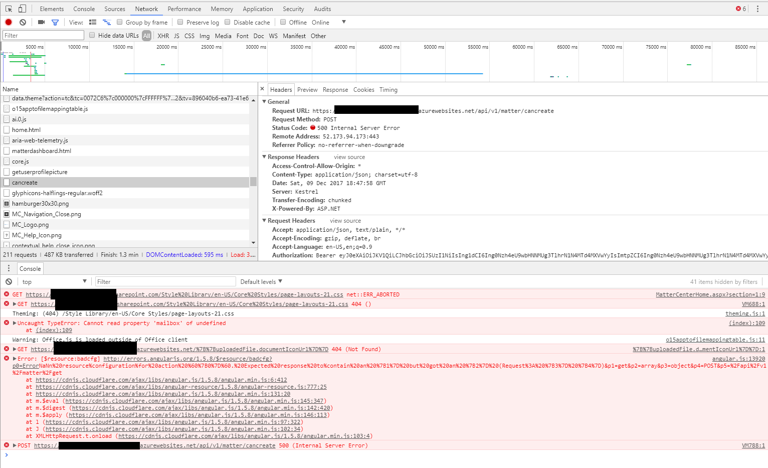 500 error after install (matter/cancreate) · Issue #820 · microsoft ...
