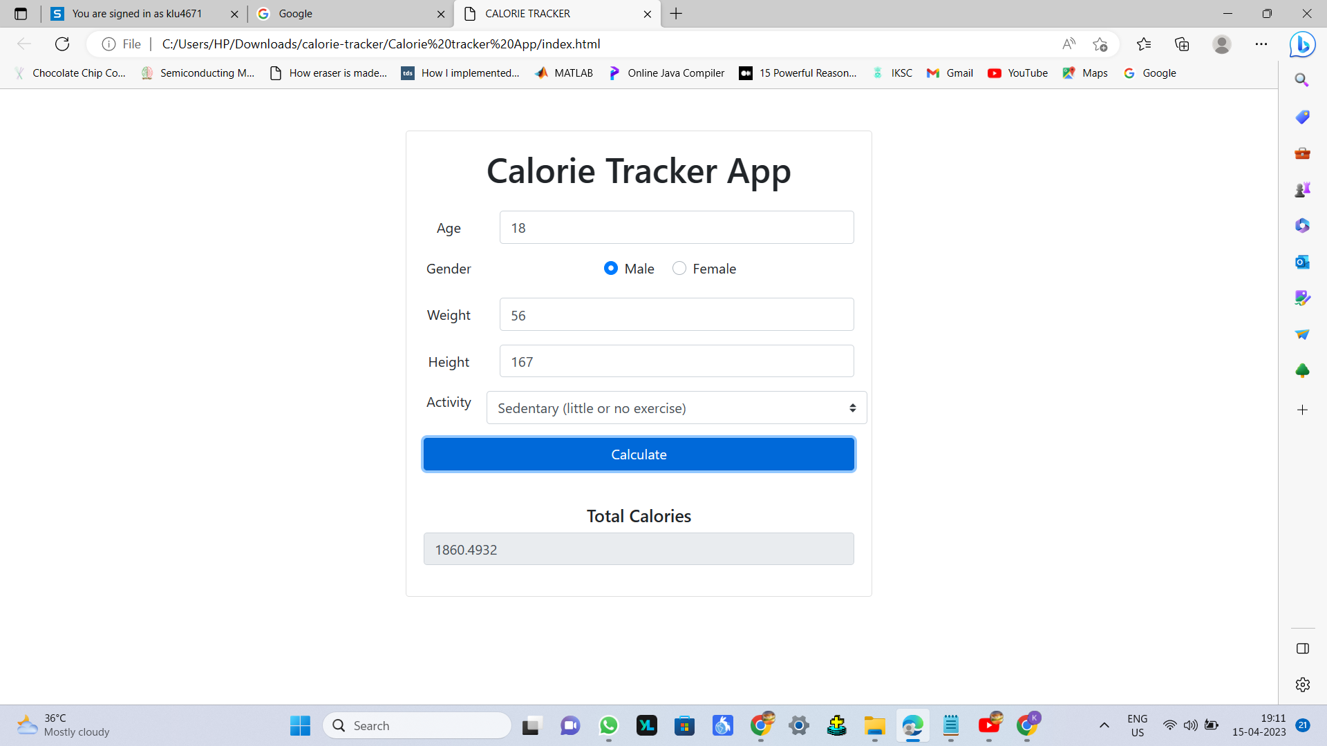 GitHub - Shyam999-K/Fitness-and-sports: Calorie Tracker
