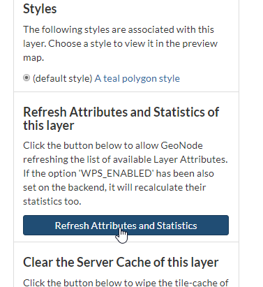 Allow users to refresh layer attributes and statistics through both ...