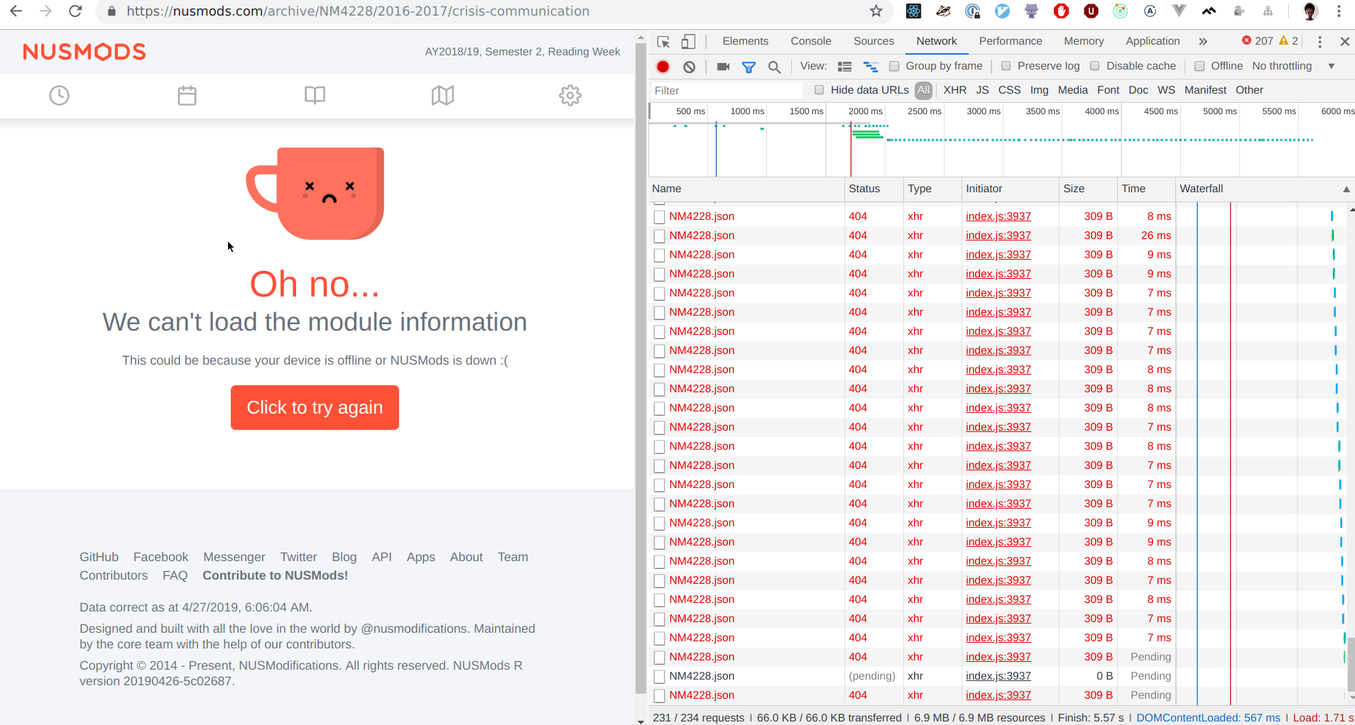 Infinite fetch-render loop on module archive page · Issue #1724 ...