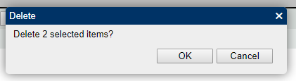 Delete 2 selected items? OK/Cancel