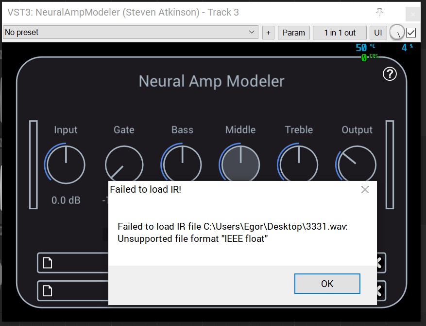 [BUG] Failed to load IR file. Message Unsupported file format "IEEE