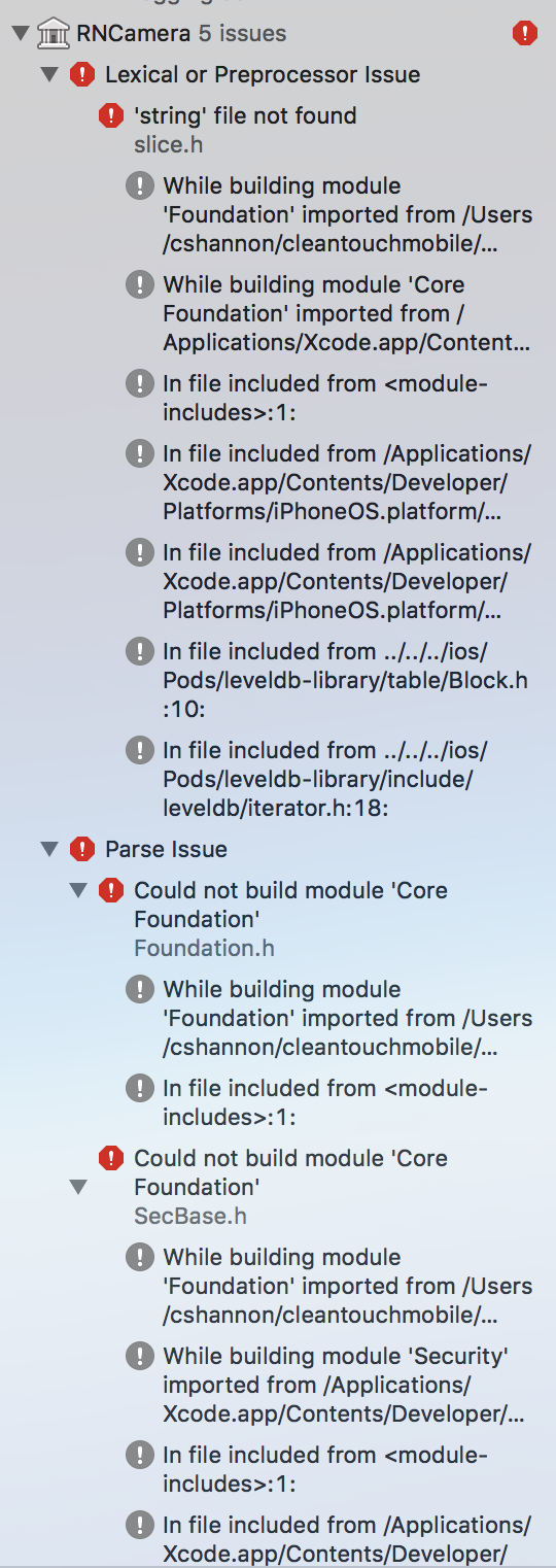 Build fails with manual link IOS · Issue #1500 · react-native-camera ...