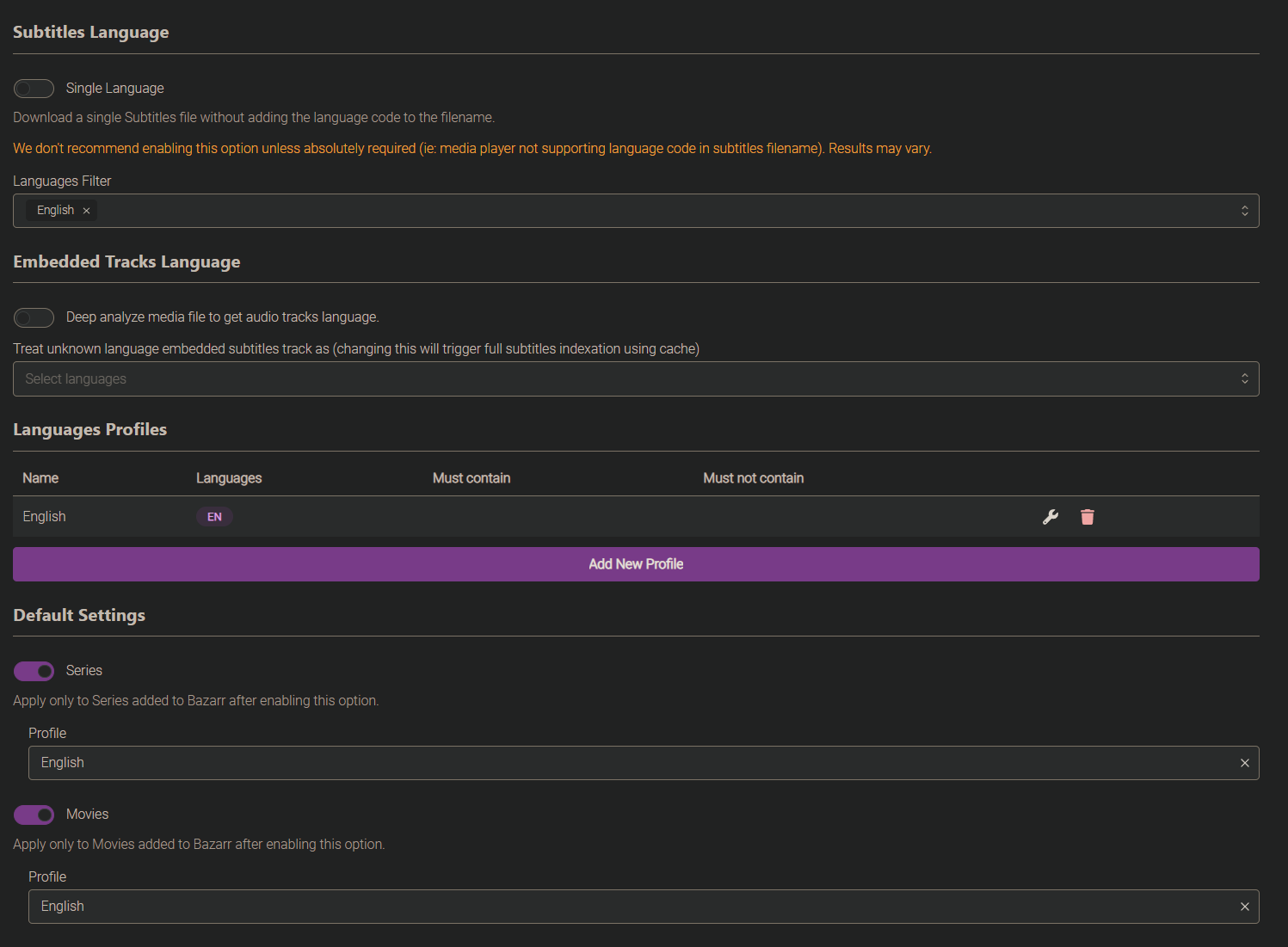 Automatic downloading of hearing impaired subtitles failing · Issue