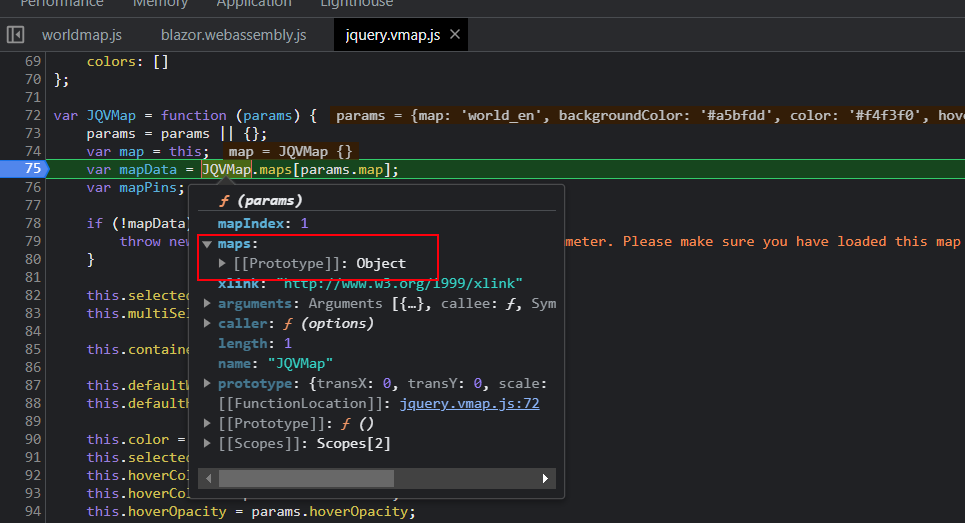 Microsoft.JSInterop.JSException Invalid "world_en" map parameter