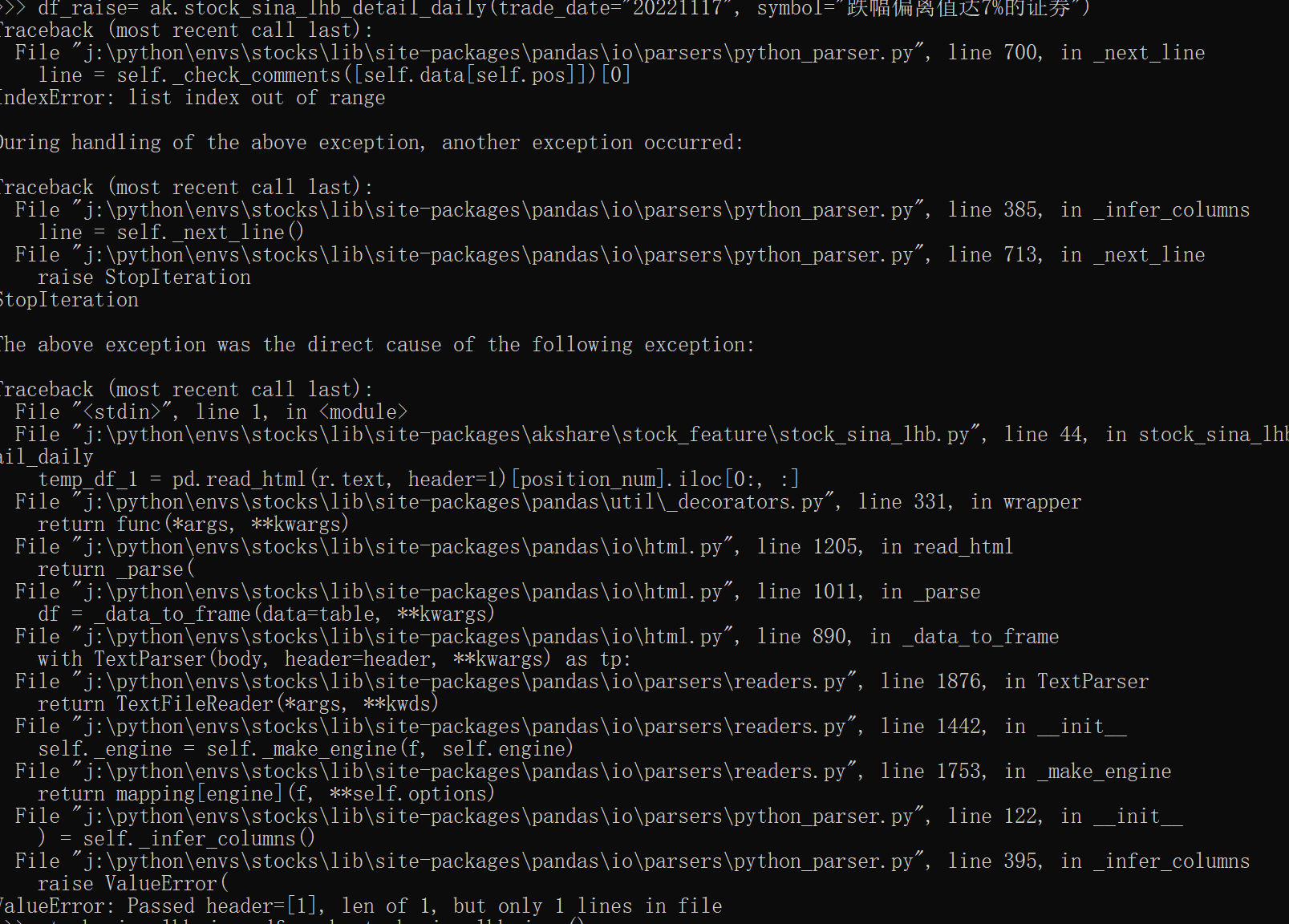 Ak. Share Python AKShare 接口问题报告 · Issue #3193 · akfamily/akshare · GitHub