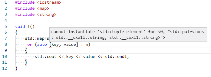 Structured Bindings In For Loop With Map Unordered Map Issue 2472 Microsoft Vscode Cpptools Github