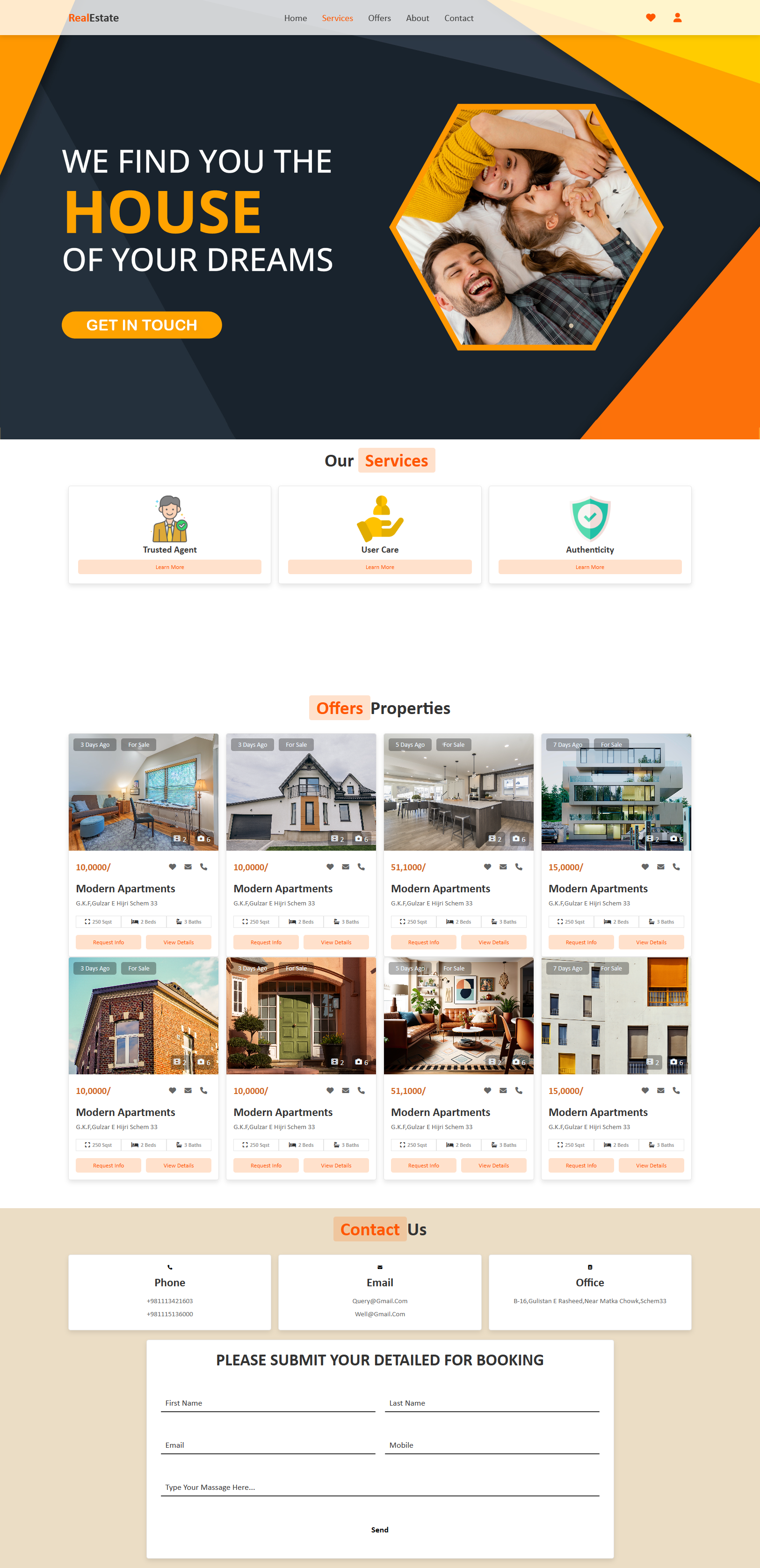 One-Page Real Estate Website Using HTML, CSS and JS · Issue #1 · Hamza ...