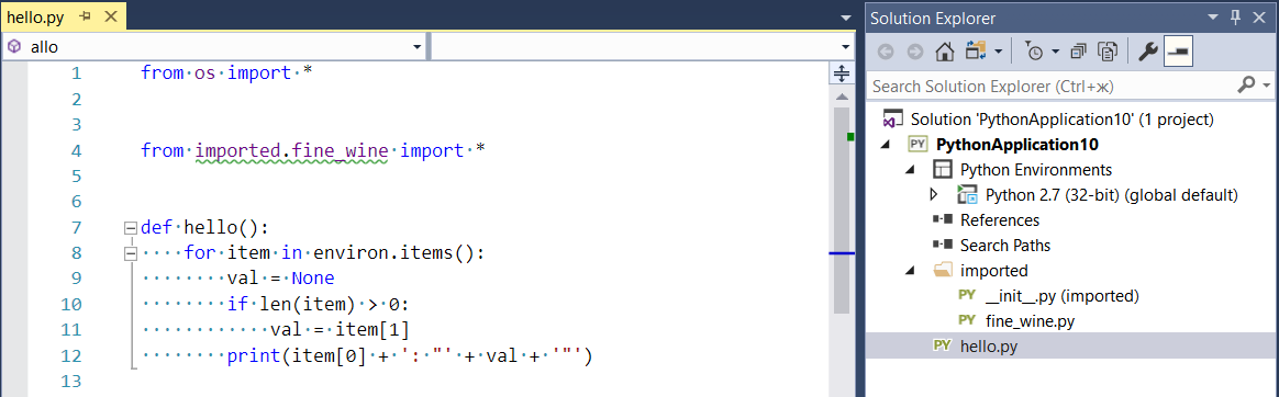 Relative import fails in Python 2.7 · Issue #4610 · microsoft/PTVS · GitHub
