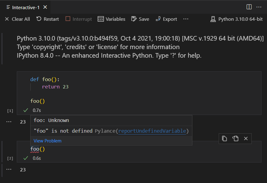 error squiggle when using `%pip` in interactive window · Issue #2894 ...