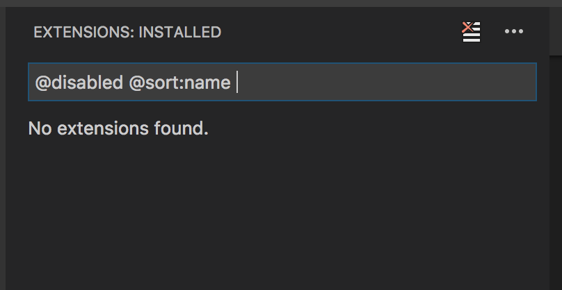 Extensions: "@disabled @sort:name" query does not work · Issue #35194 ...