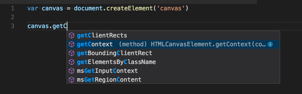 intellisense for javascript not working for Canvas element · Issue ...