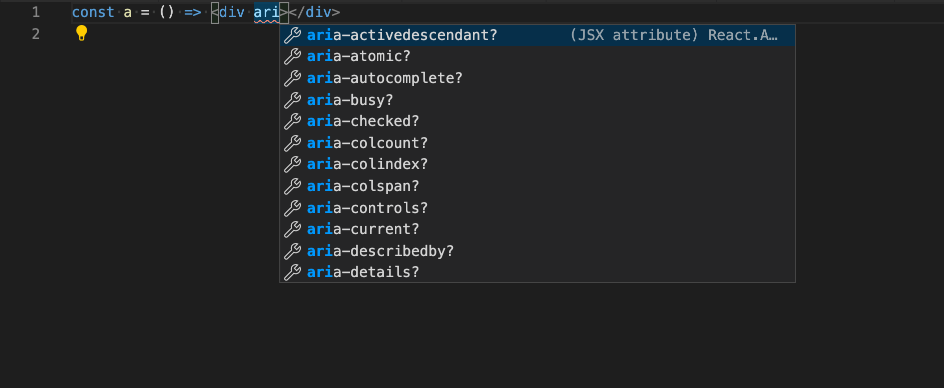 Aria not working with JSX (React) · Issue 97220