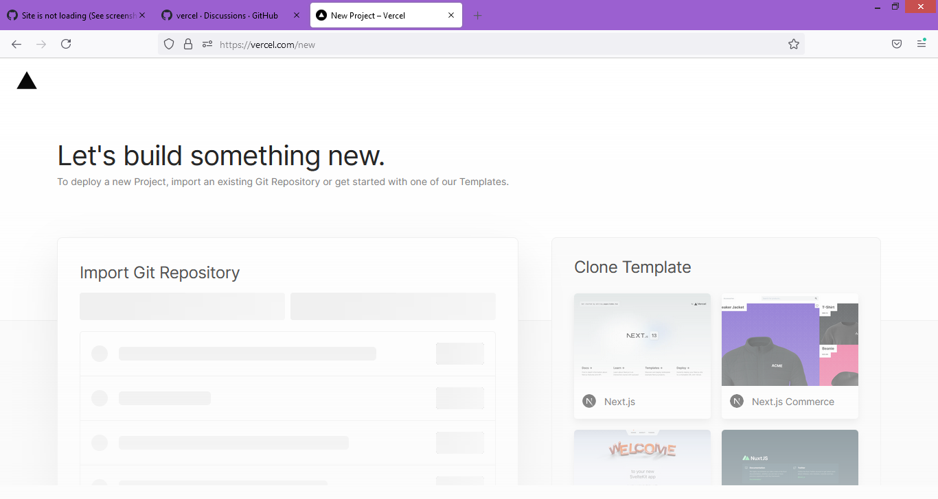 Site is not loading (See screenshsots) · vercel community · Discussion ...