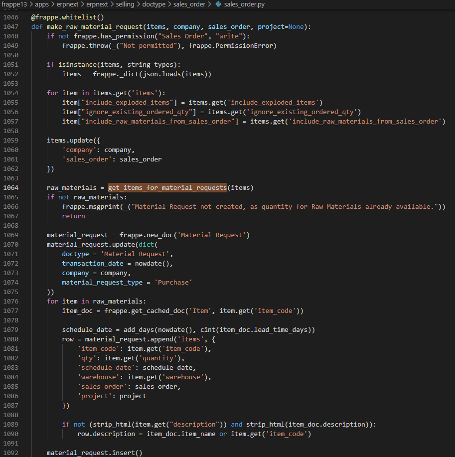 “Request for Raw Materials” from “Sales Order” v13.10 · Issue #27444 ...