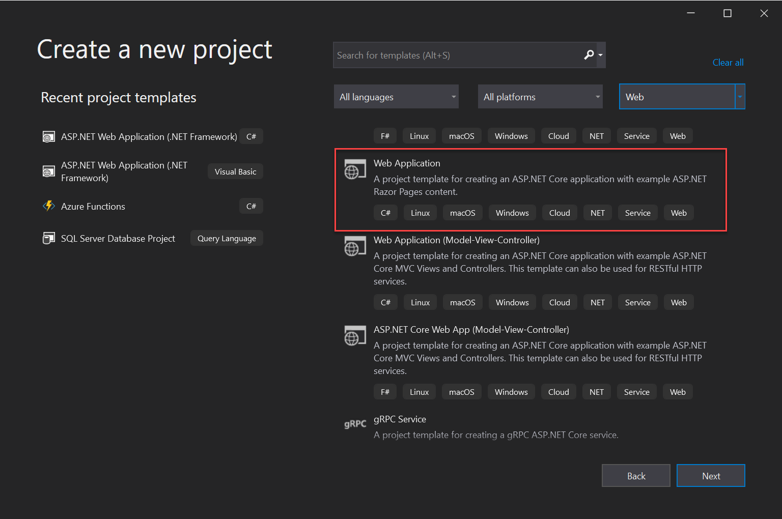 Improve template titles and icons · Issue #25576 · dotnet/aspnetcore ...
