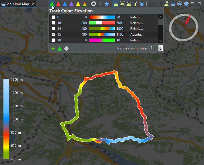 [2.5D Map] Draw tour track with colors which depend on track values, e ...