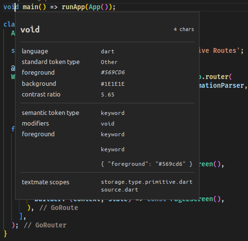 Specific semantic tokens for various "keyword" types not provided ...