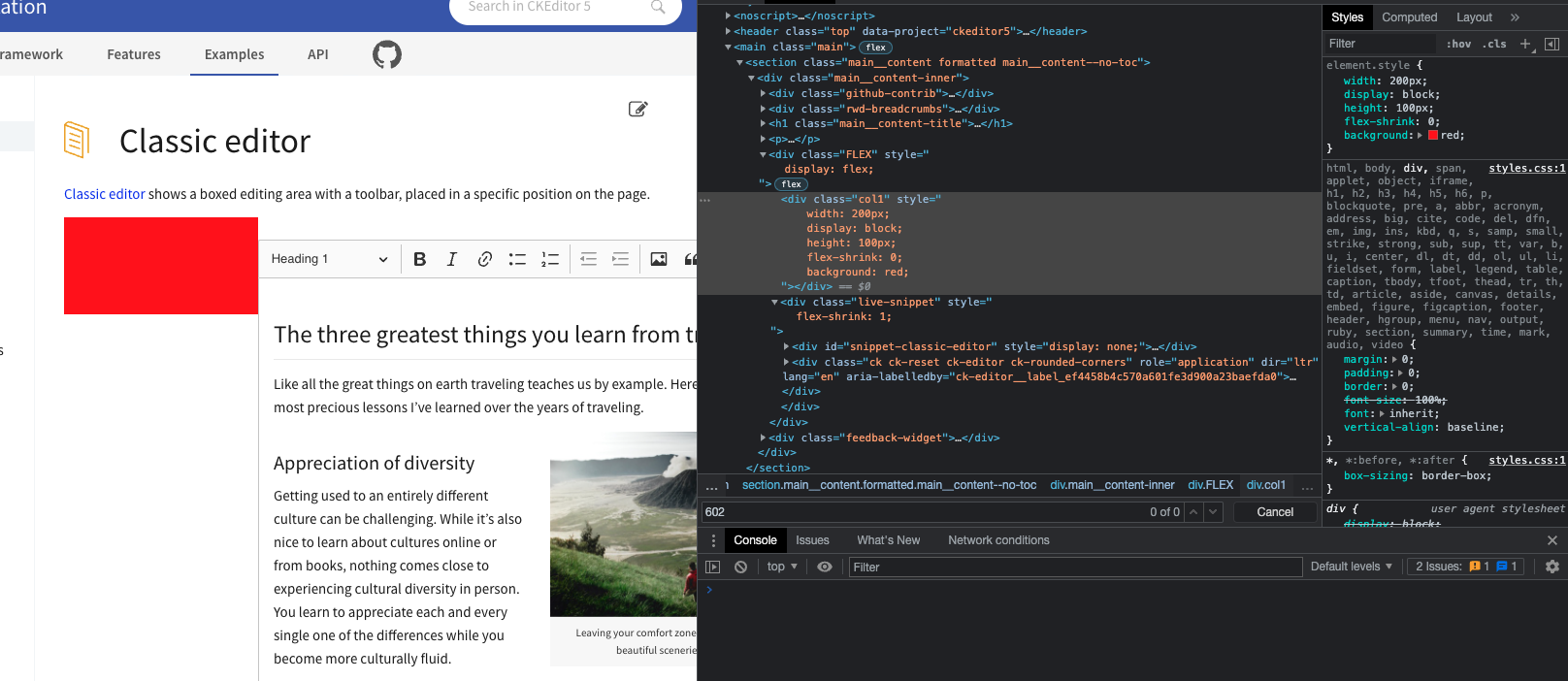 Toolbar grouping does not work when wrapping the Editor in a Flex div ...