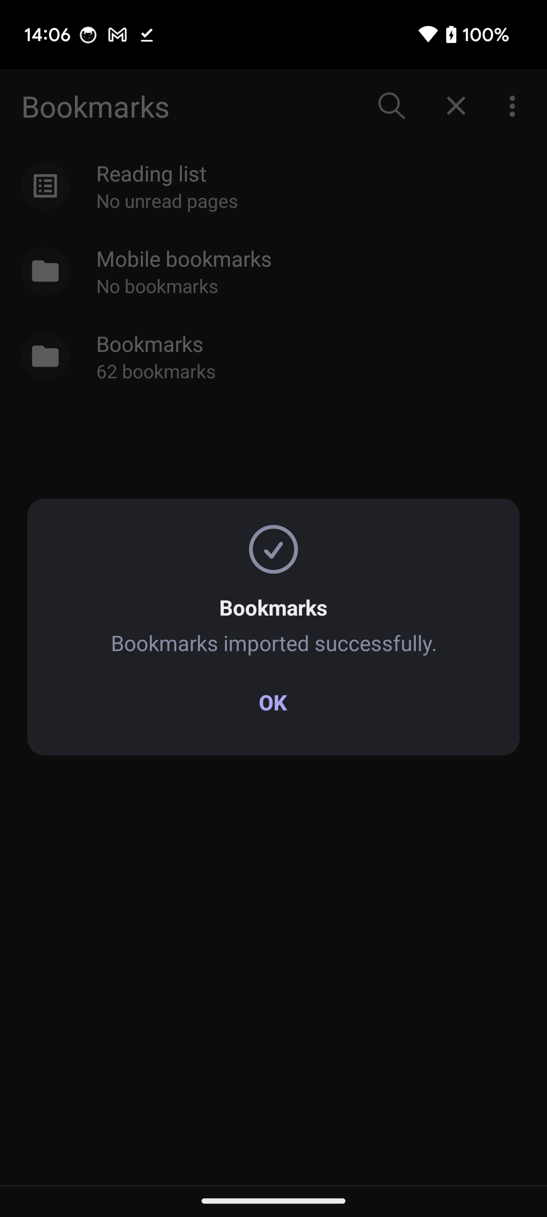 "Bookmarks imported/exported successfully." strings are not translated