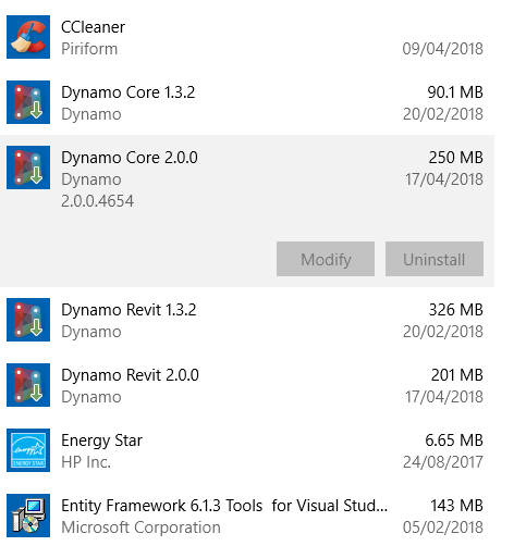 Cannot Uninstall Dynamo Core 2.0.0 · Issue #8762 · DynamoDS/Dynamo · GitHub