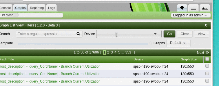 [1.2.0 Beta 3] Graph List Mode Broken · Issue #2180 · Cacti/cacti · GitHub