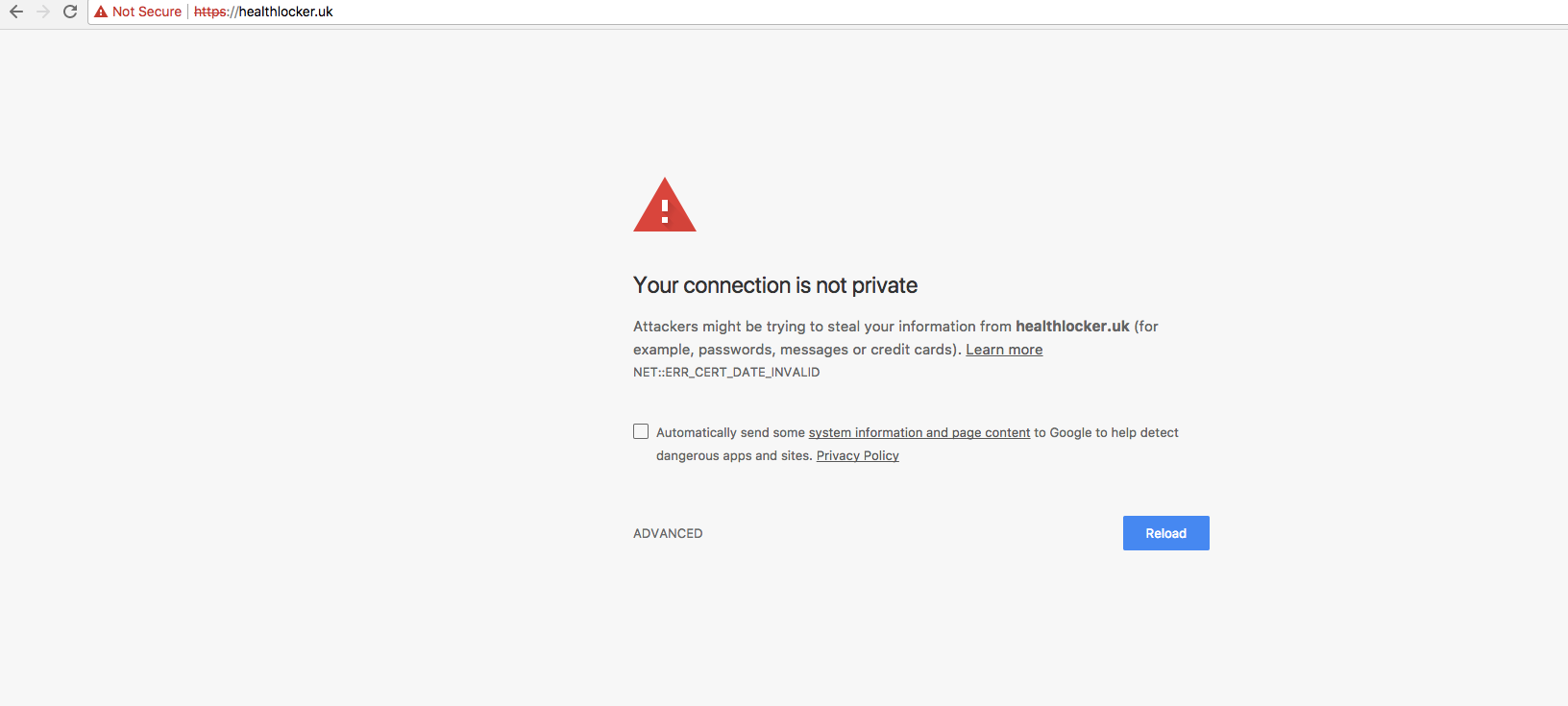 The connection to is not secure