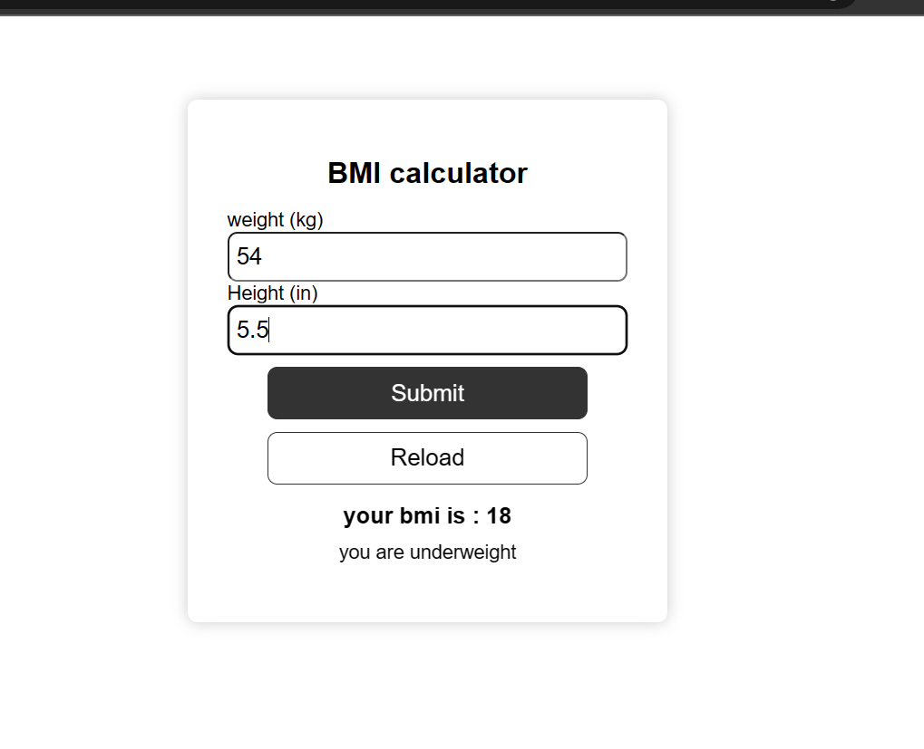 GitHub lamamanik/BMIcalculator using react jsx