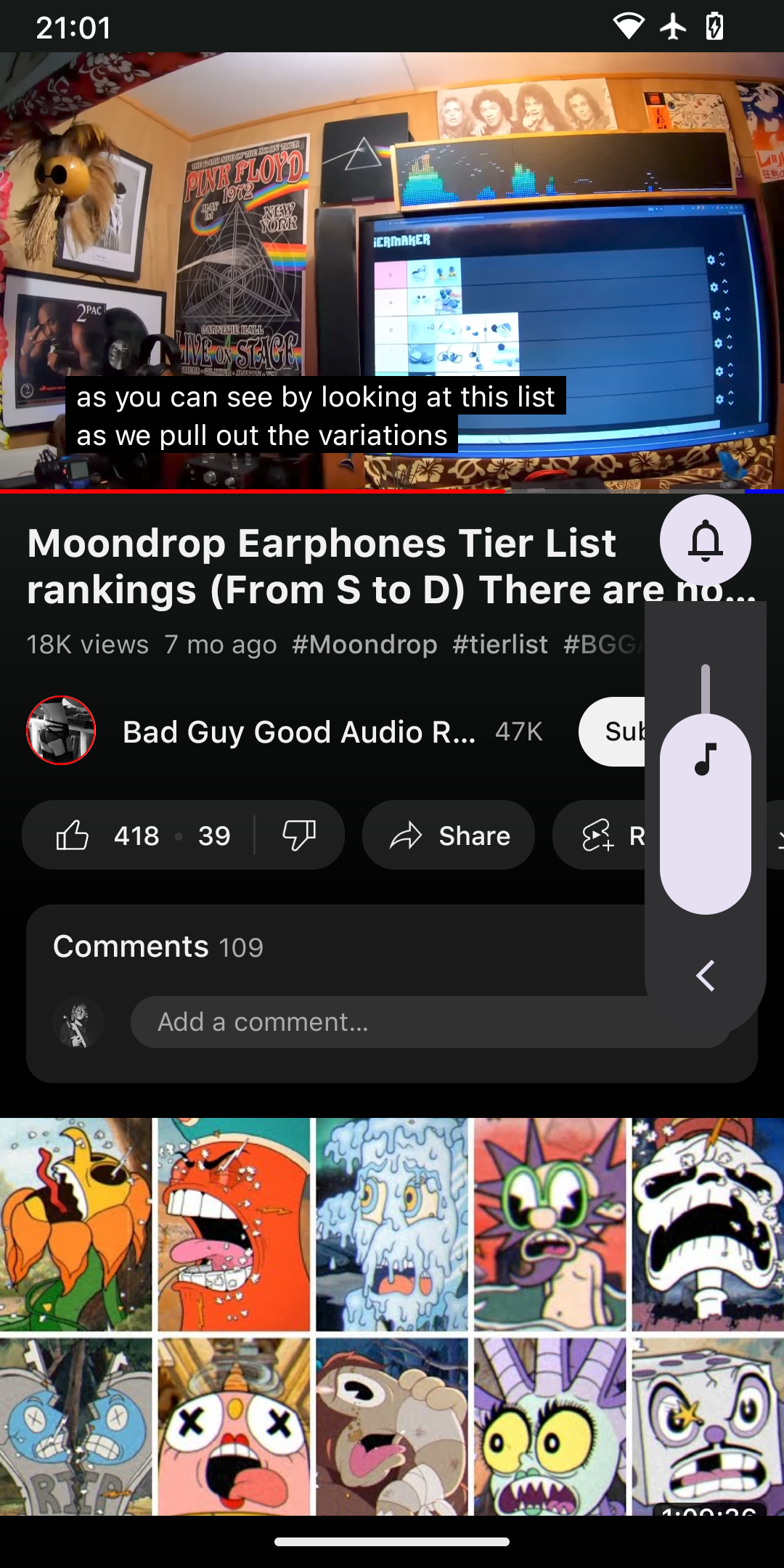 Half bg volume bar missing, flickering and not responding chat bubble