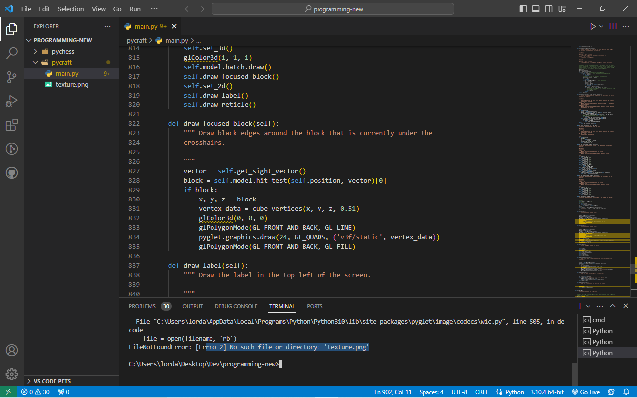 FileNotFoundError [Errno 2] No such file or directory 'texture.png' · Issue 158 · fogleman