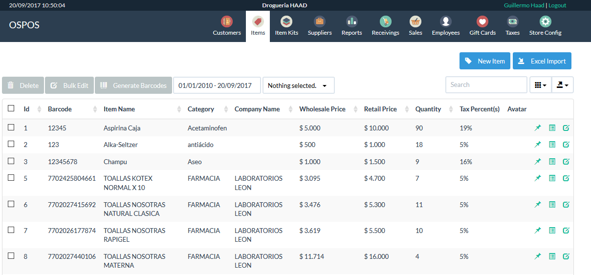 price of the item with tax included issue 1628 opensourcepos