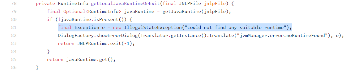 OwsJvmLauncher.java cannot find local java runtime to load jar file ...