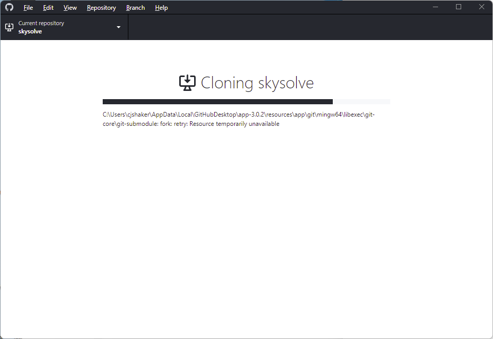 fork retry Resource temporarily unavailable · Issue 14870 · desktop
