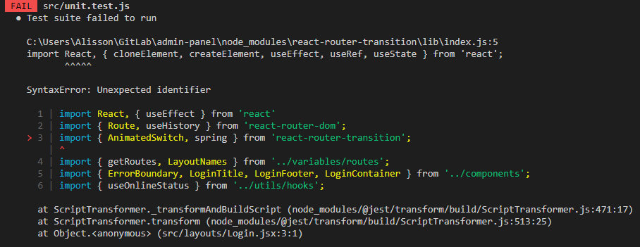 Tests Failing With Error: Syntaxerror: Cannot Use Import Statement Outside  A Module After Upgrading To 2.0.0