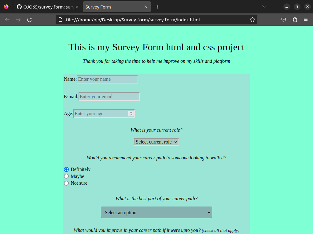 GitHub - OJO65/survey.form: survey form using html and css