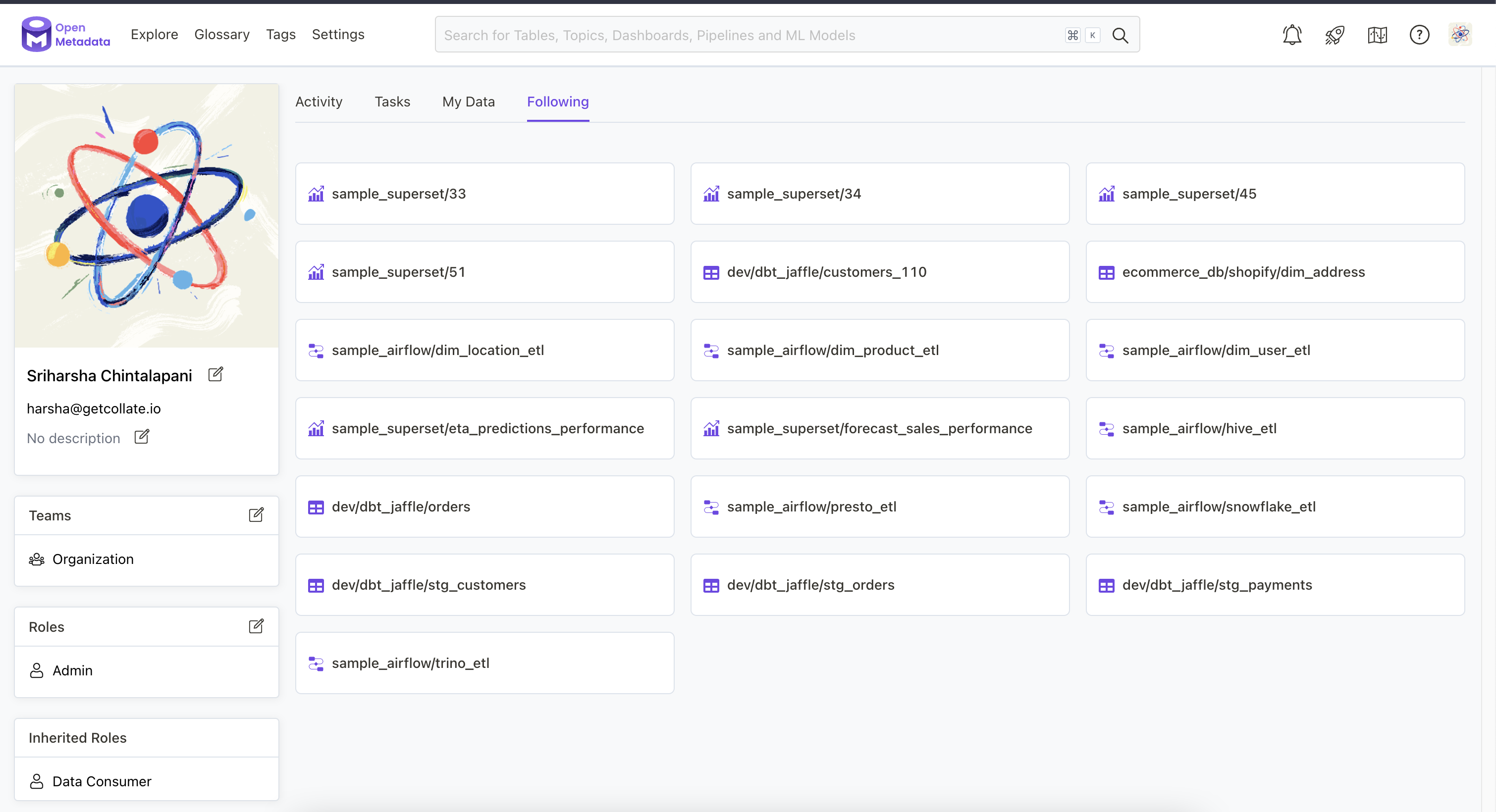 Metadata Section Ui UI - Bring all the asset listing to same styling as glossary page ...