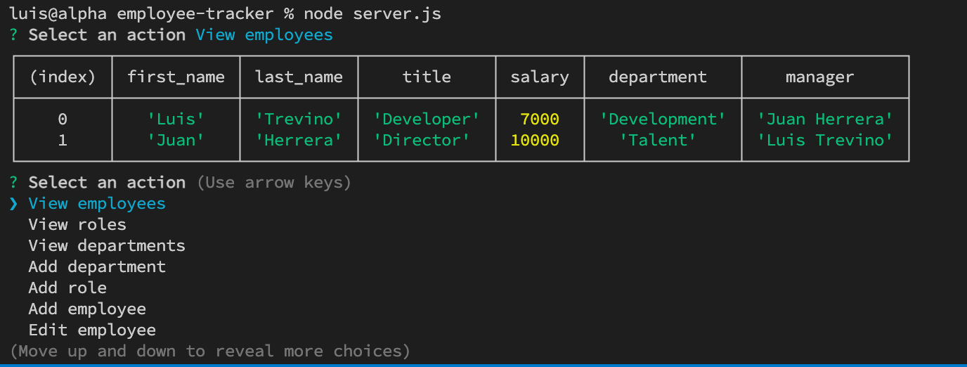 GitHub - ltrevino/employee-tracker · GitHub