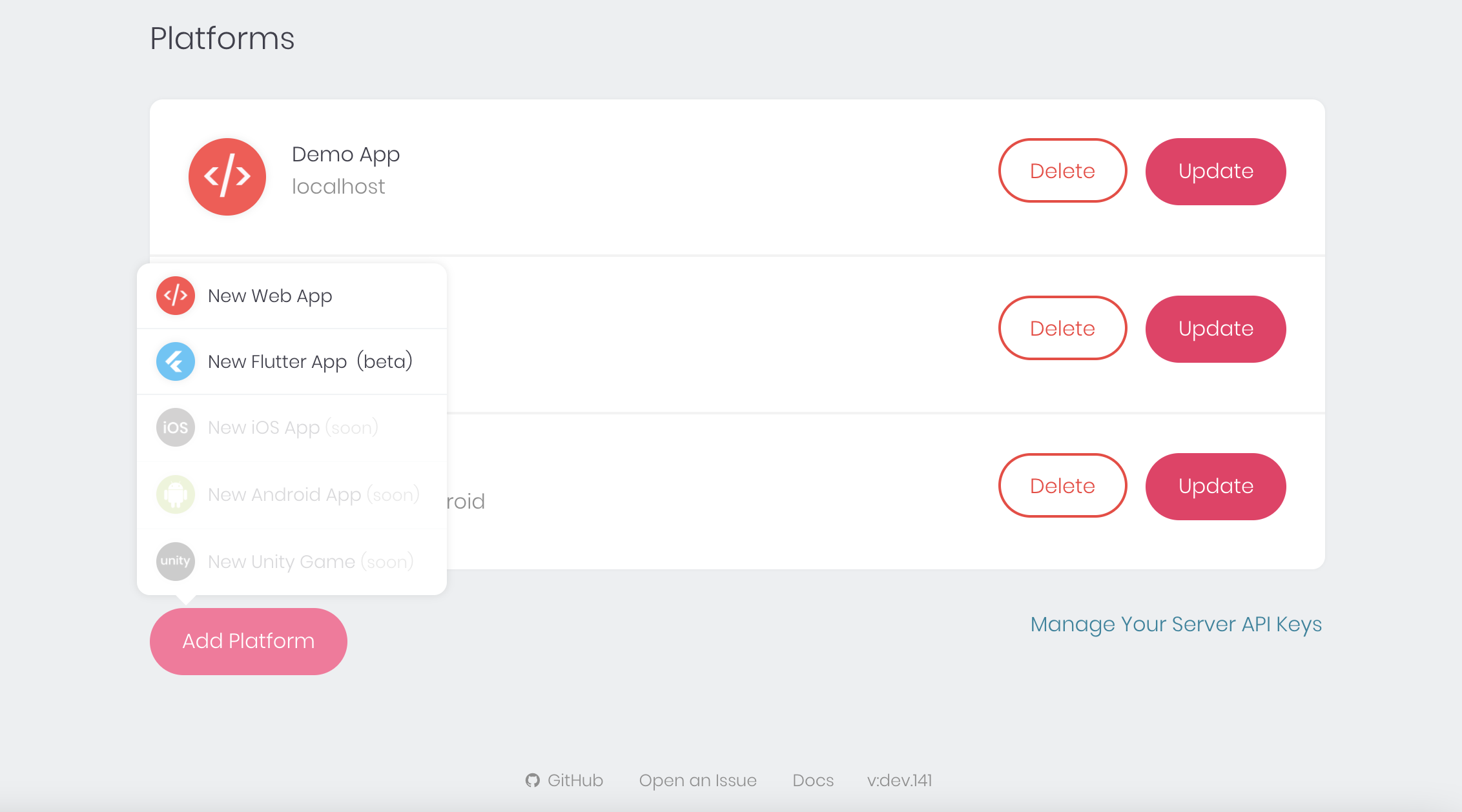 Better UX when adding an new unavailable platform in the console ...