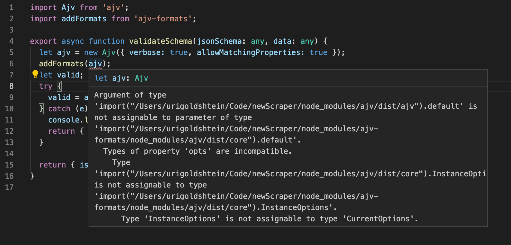 V7 1 X Breaks Usage With Ajv Formats And Typescript