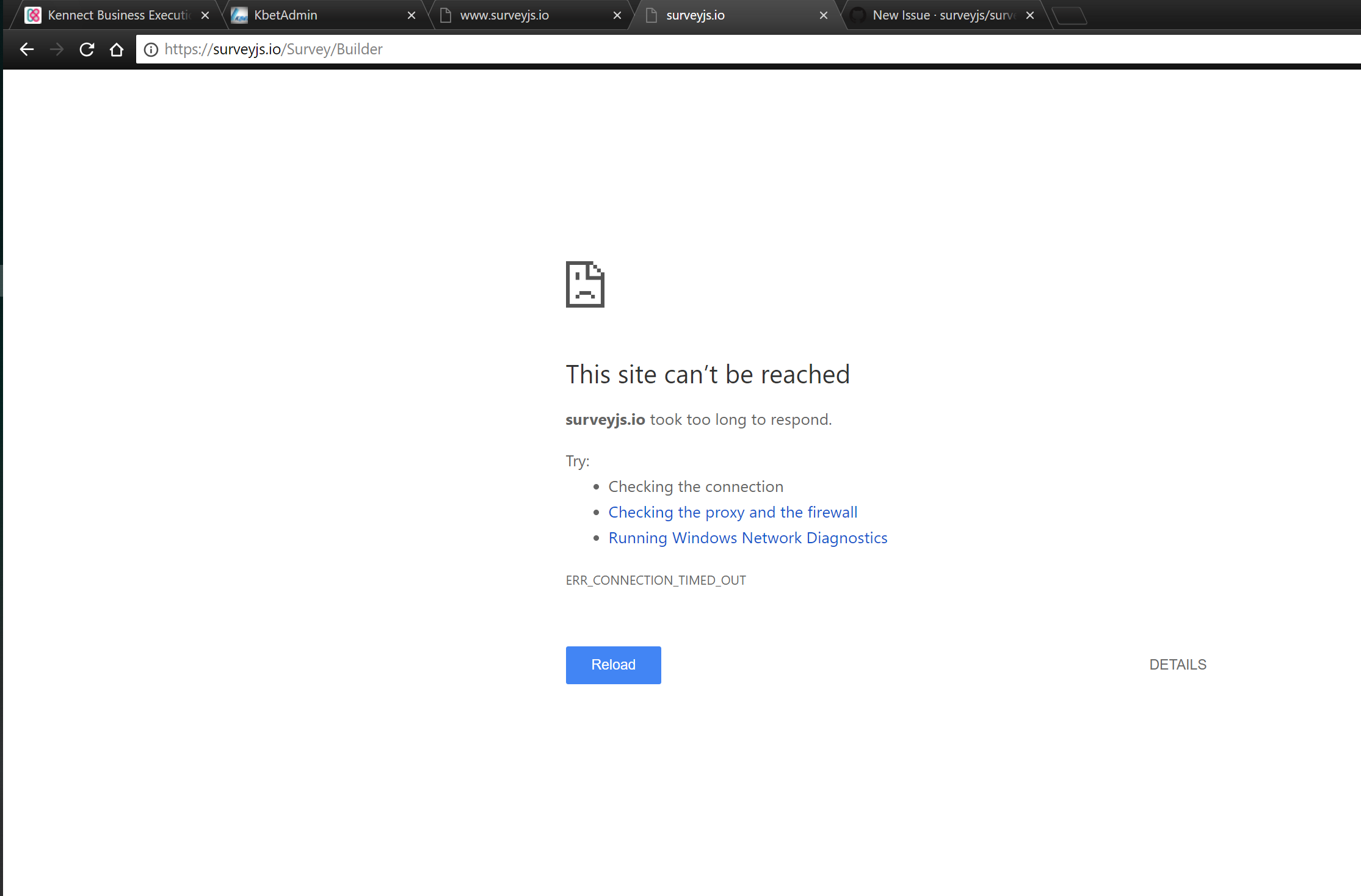 Surveyjs.io is down as of 208PM 4Sept(GMT+3) · Issue 1307 · surveyjs