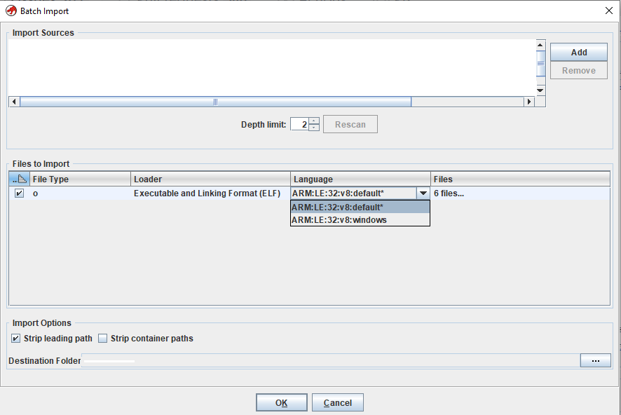 Batch import dialog doesn't allow choosing non-recommended Language ...
