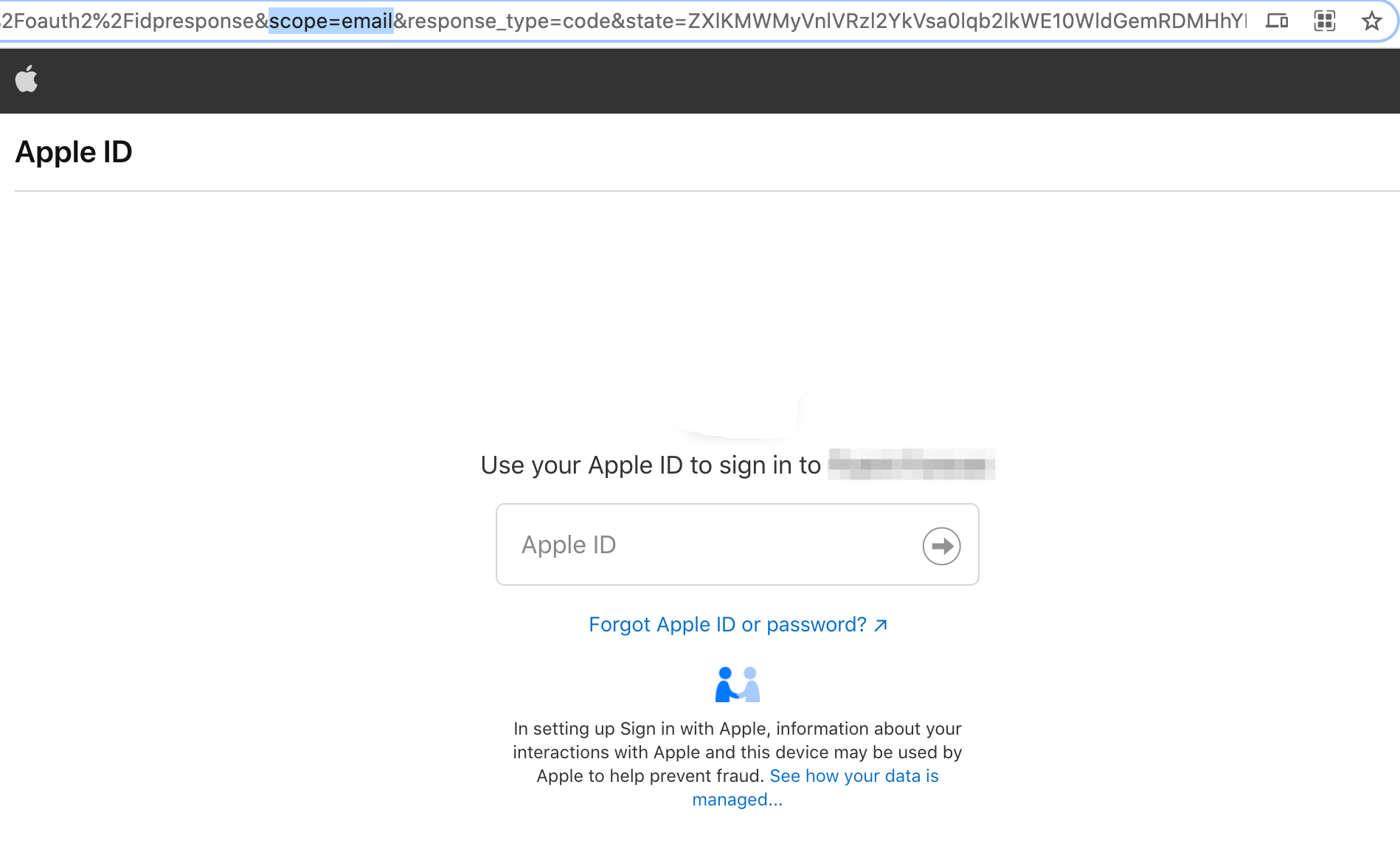 Federated sign in with Sign In With Apple fails because