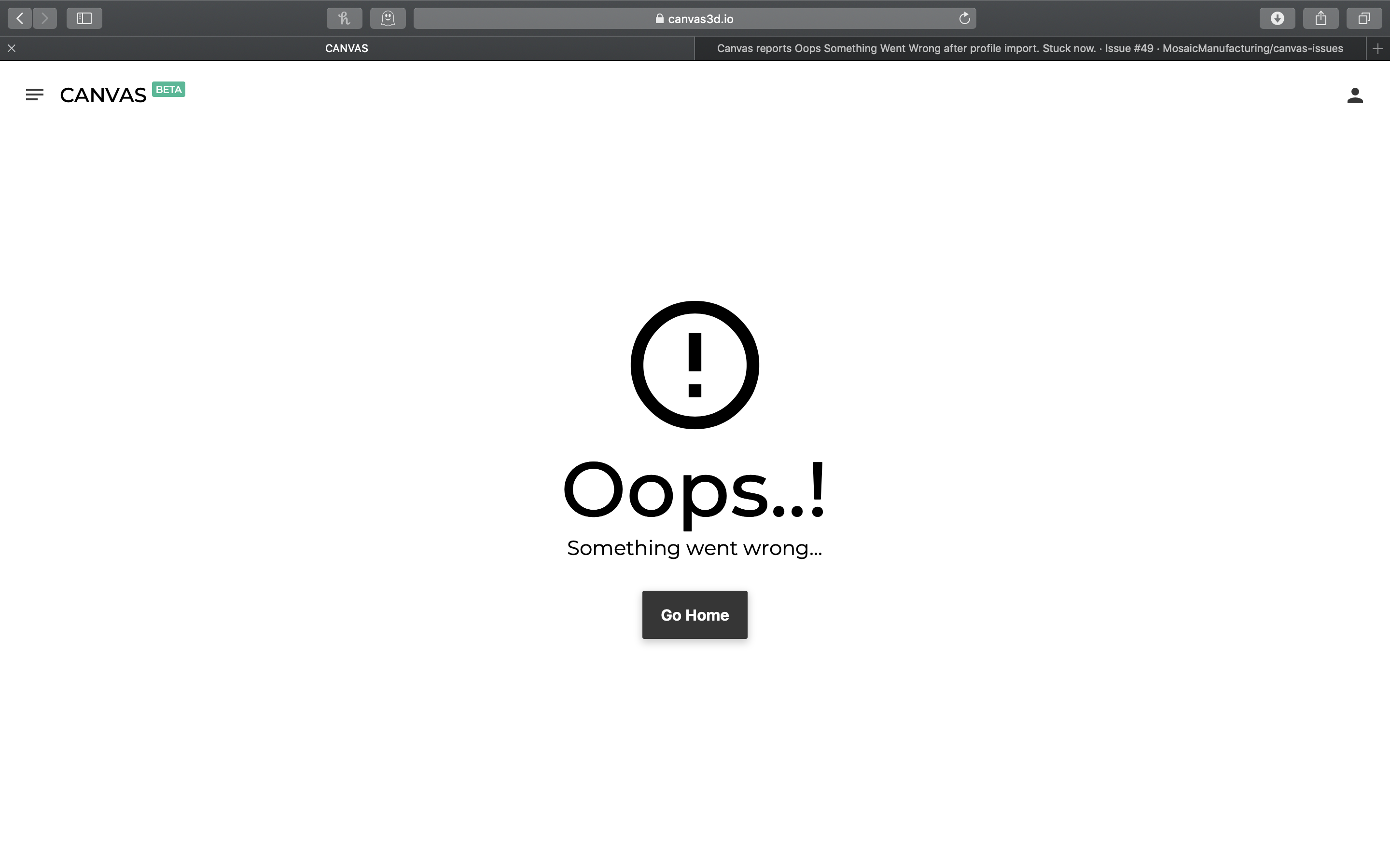 Canvas Reports Oops Something Went Wrong After Profile Import Stuck Canvas Reports Oops Something Went Wrong After Profile Import Stuck