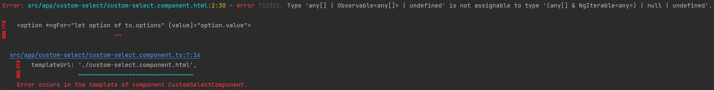 Angular Formly - TS2322: Type 'any[] | Observable | undefined is not ...