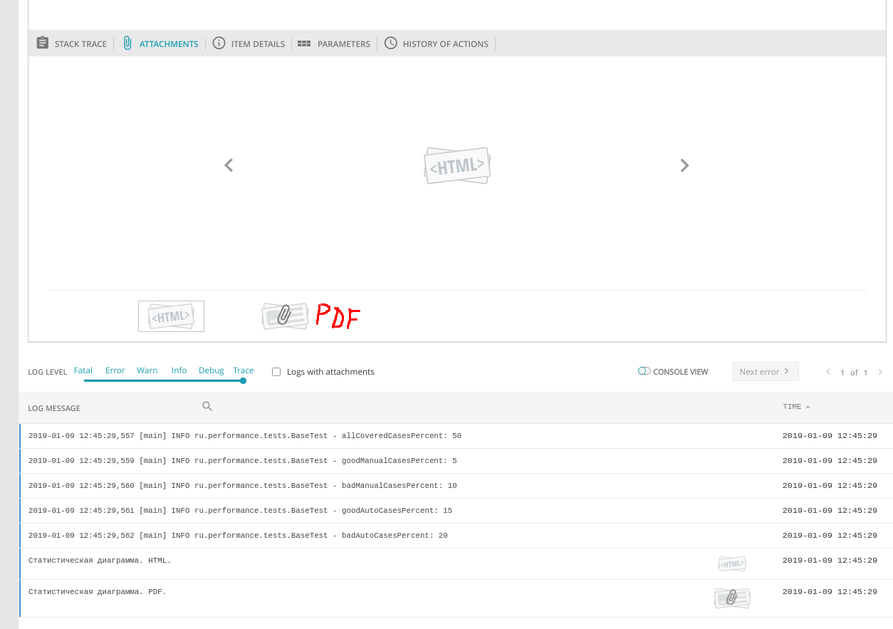 Preview for attached HTML and PDF. · Issue #547 · reportportal ...