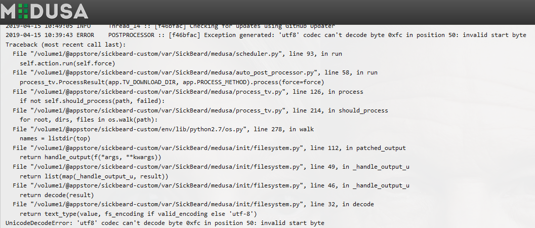 Post Processing fails · Issue #6513 · pymedusa/Medusa · GitHub