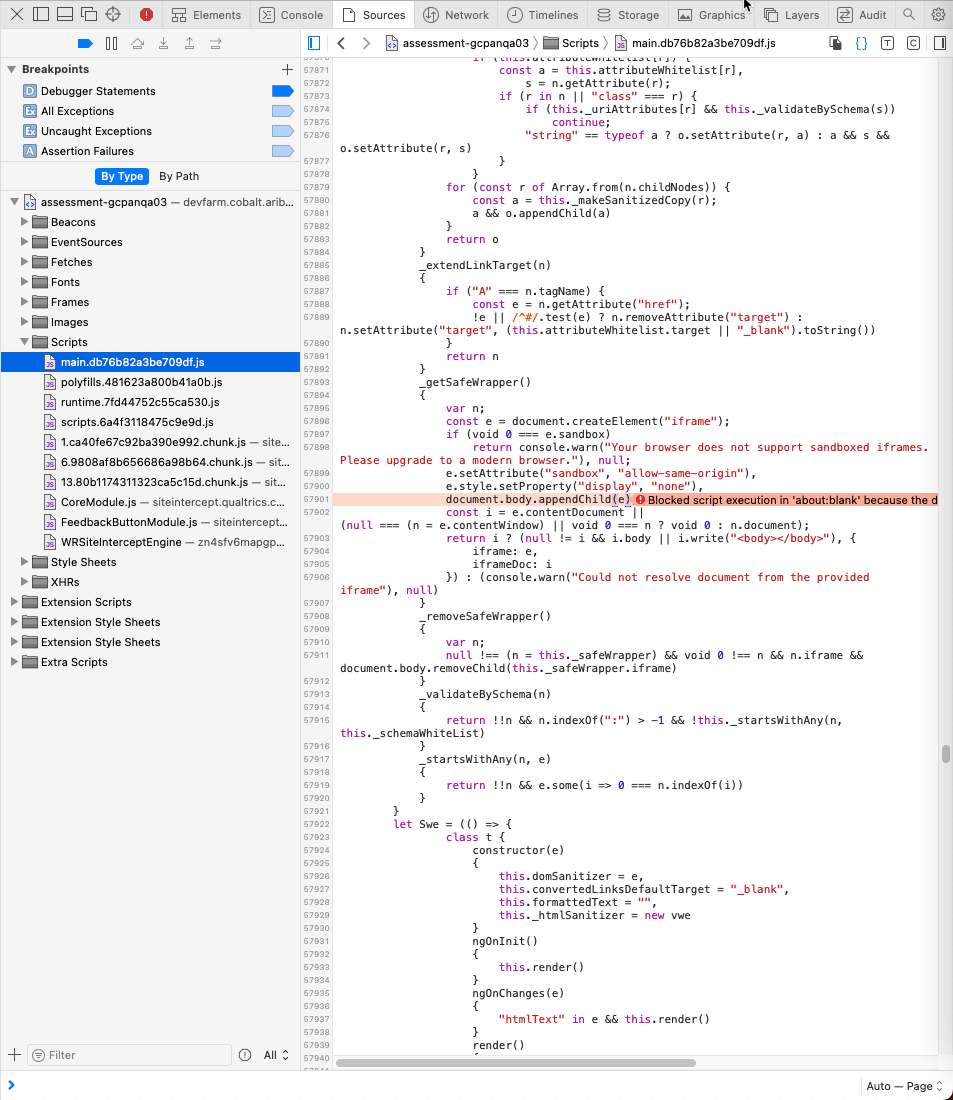 Issue of "aboutblank" when opening fdformattedtext in Safari · Issue