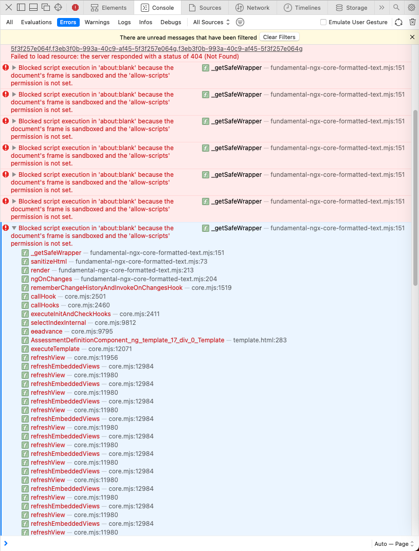 Issue of "aboutblank" when opening fdformattedtext in Safari · Issue